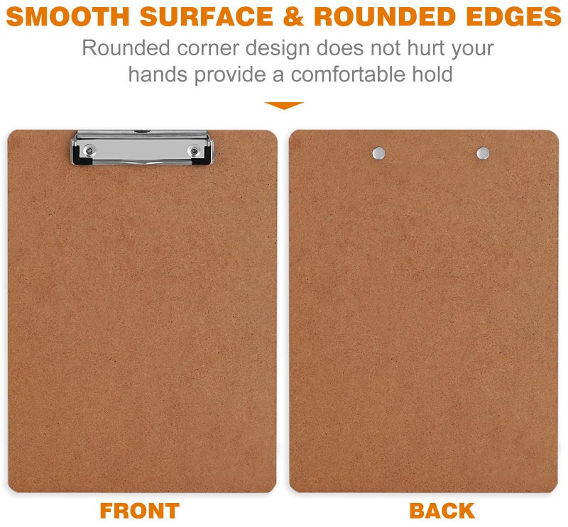 HERKKA Clipboard, HERKKA 15 Pack Hardboard Office Clipboards Standard A4 Letter Size Clipboard with Low Profile Clip, Size 12.5 x 9 Inch - Image 4