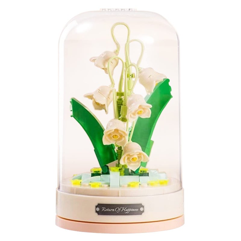 MEIEST Building Blocks Flowers Bouquet Set with Music Box and DustProof DomeArtificial Particle Flower Collection Construction Building Bricks ToyHome Decor Lily of The Valley - Image 2