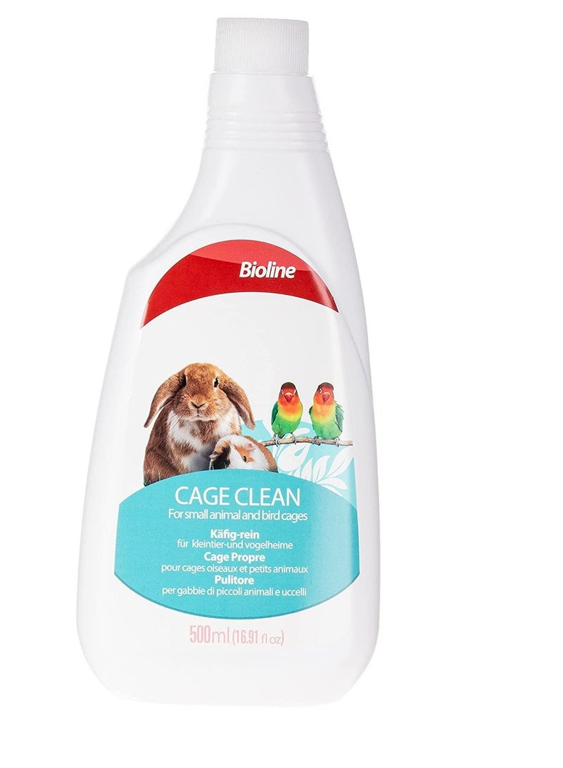 Bioline قفص الحيوانات الأليفة نظيف، أرانب، طيور، قطط وكلاب يوفر رائحة منعشة 500 مل - Image 1