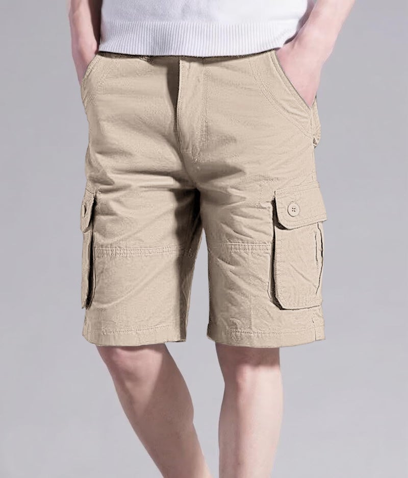 Basoteeuo Mens Cargo Shorts Casual Lightweight with Multi Pockets Summer Outdoor Shorts Khaki Size 30 - Image 2