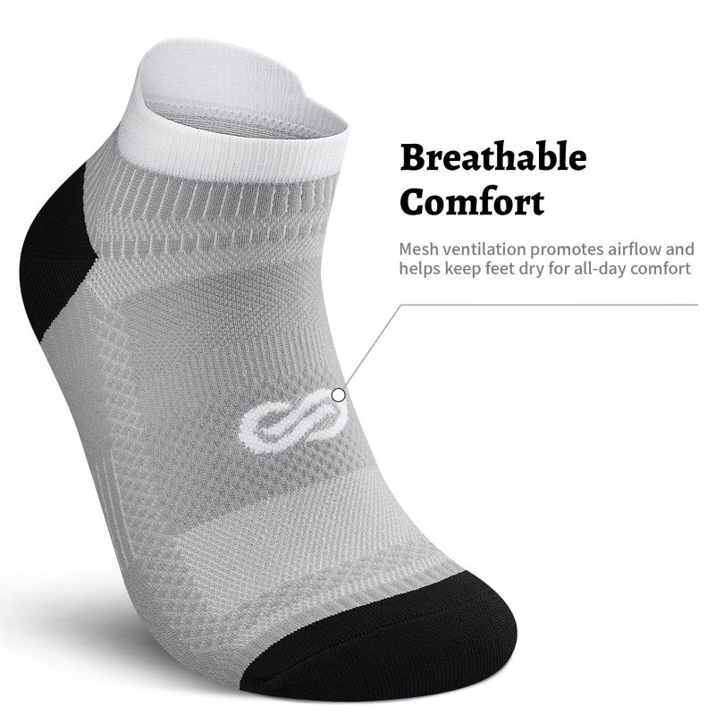 PAPLUS Ankle Compression Socks for Men and Women (6 Pairs), Low Cut Running Short Compression Plantar Fasciitis Socks Women with Ankle Support for Cyling, Athletic,achilles tendon - Image 5