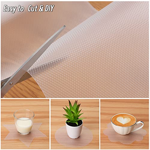 Anoak Shelf Liner Non-Slip Drawer Liner for Kitchen, Non Adhesive Cabinet Liner 12 Inch x 10 FT(120 Inch) Waterproof Refrigerator Liners for Kitchen Drawer, Bathroom Shelves Diamond Pattern Clear - Image 2