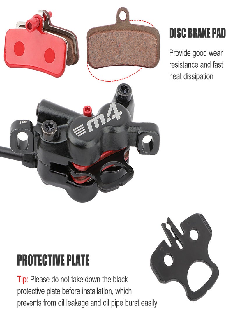 MEROCA MTB Hydraulic Disc Brake Rear Caliper with Hydraulic 4 Pistons and Two-way Brake System 22.2mm Mountain Bike Cycling Left Brake Lever Kit - Image 2