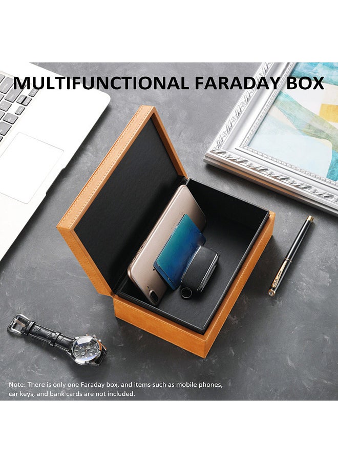 Generic - Faraday Box, Leather RFID Signal Blocking Shield Box, Signal Blocker, Anti-Theft Signal Blocking Cage for Car Key Fob Phone (Light Grey) - Image 1