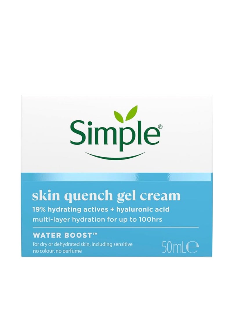 سمبل كريم جل بسيط لترطيب الوجه ووتر بوست سكين كوينش مع 19% من المواد المرطبة وحمض الهيالورونيك المرطب للبشرة الجافة 50 مل - Image 1