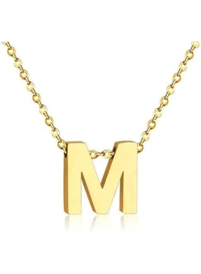 Luxuria 18K gold plated stainless steel initial pendant, personalized initial necklace, multi-letter name necklace for women and girls, suitable for all people. - Image 1