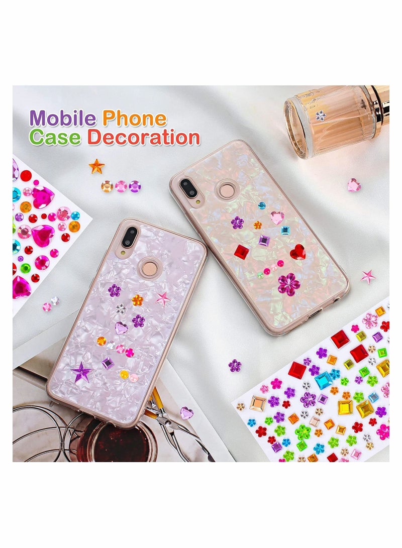 NIBEMINENT 880pcs Gem Stickers Rhinestones for Crafts Self Adhesive Jewels Acrylic Gems DIY Craft Decorative Diamond Small Kids - Image 3