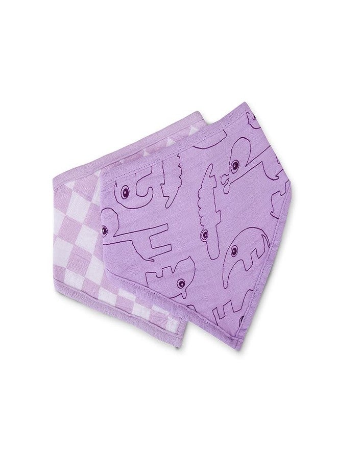 THEONI Muslin Baby Bibs, Organic Neutral Drool Bandana Bibs for Boy, Girl & Unisex Baby Bibs Soft & Super Absorbent Bandana Organic Cotton 2 Pack - Image 2