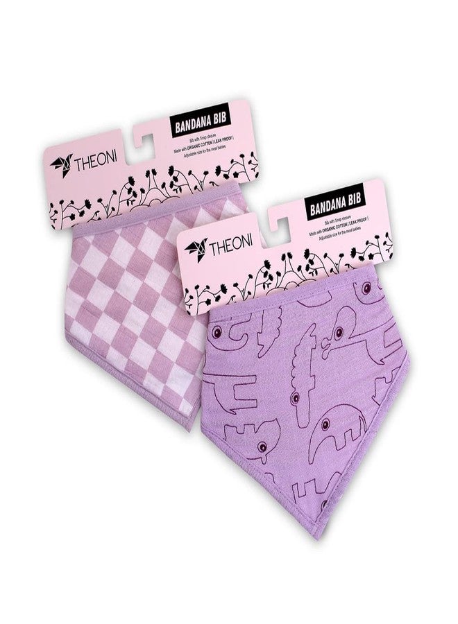 THEONI Muslin Baby Bibs, Organic Neutral Drool Bandana Bibs for Boy, Girl & Unisex Baby Bibs Soft & Super Absorbent Bandana Organic Cotton 2 Pack - Image 3