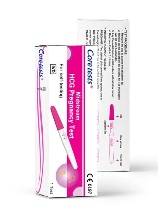 Coretests Midstream HCG Pregnancy Test 1s