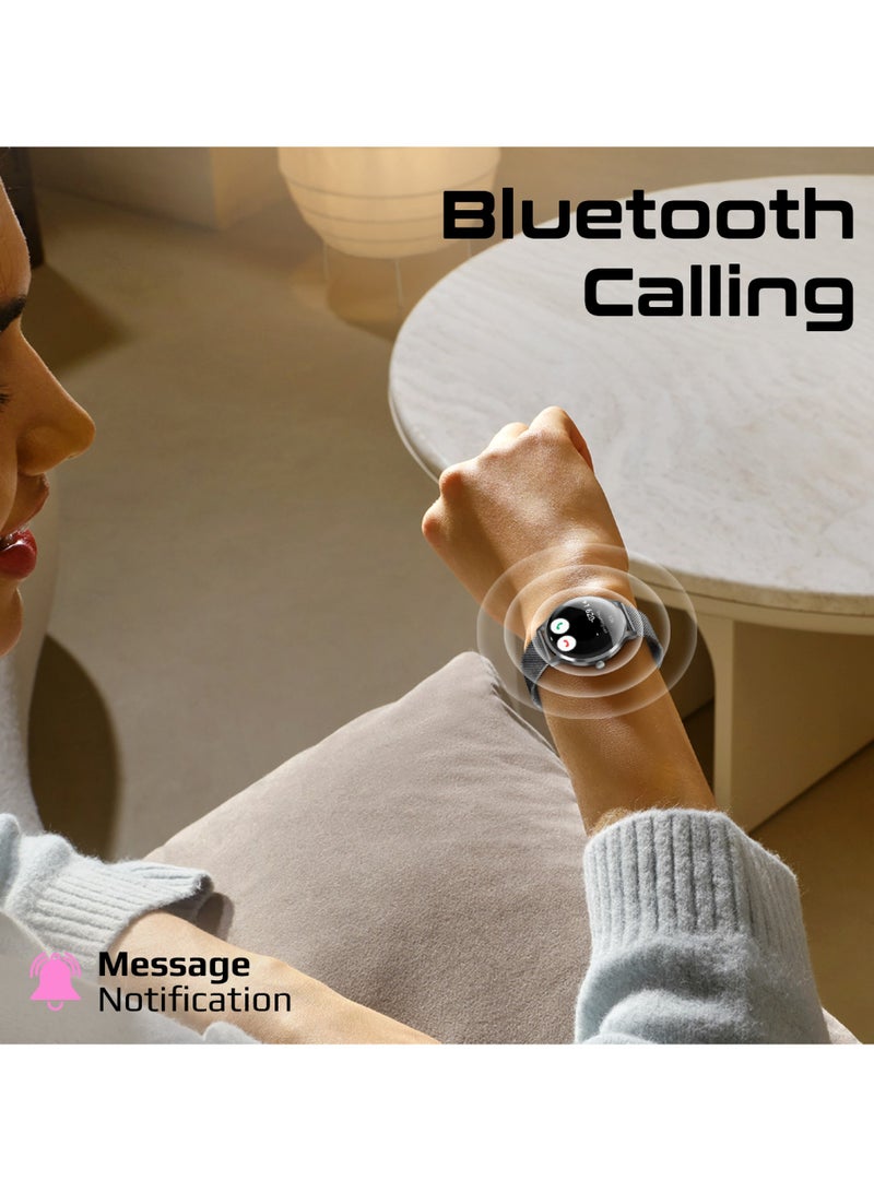 PROMATE Smartwatch with Round 1.32"AMOLED Display, 3D Spherical Curved Glass, 100+Sports Modes, Heart Rate Sensor, Blood Pressure, Oxygen Monitor, Bluetooth Calling, IP68 Water Resistance, black - Image 4