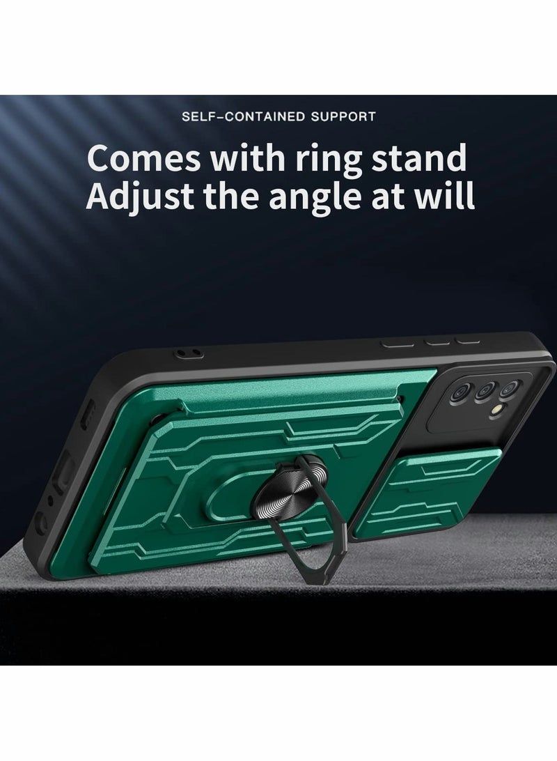 Excefore Case for Samsung Galaxy Note 20 Ultra Case Cover Slide Camera, Kickstand＆Card Holder Cover Armor Slim Heavy Duty Hard Phone Case for Samsung Note 20 Ultra (Green)  - Image 2