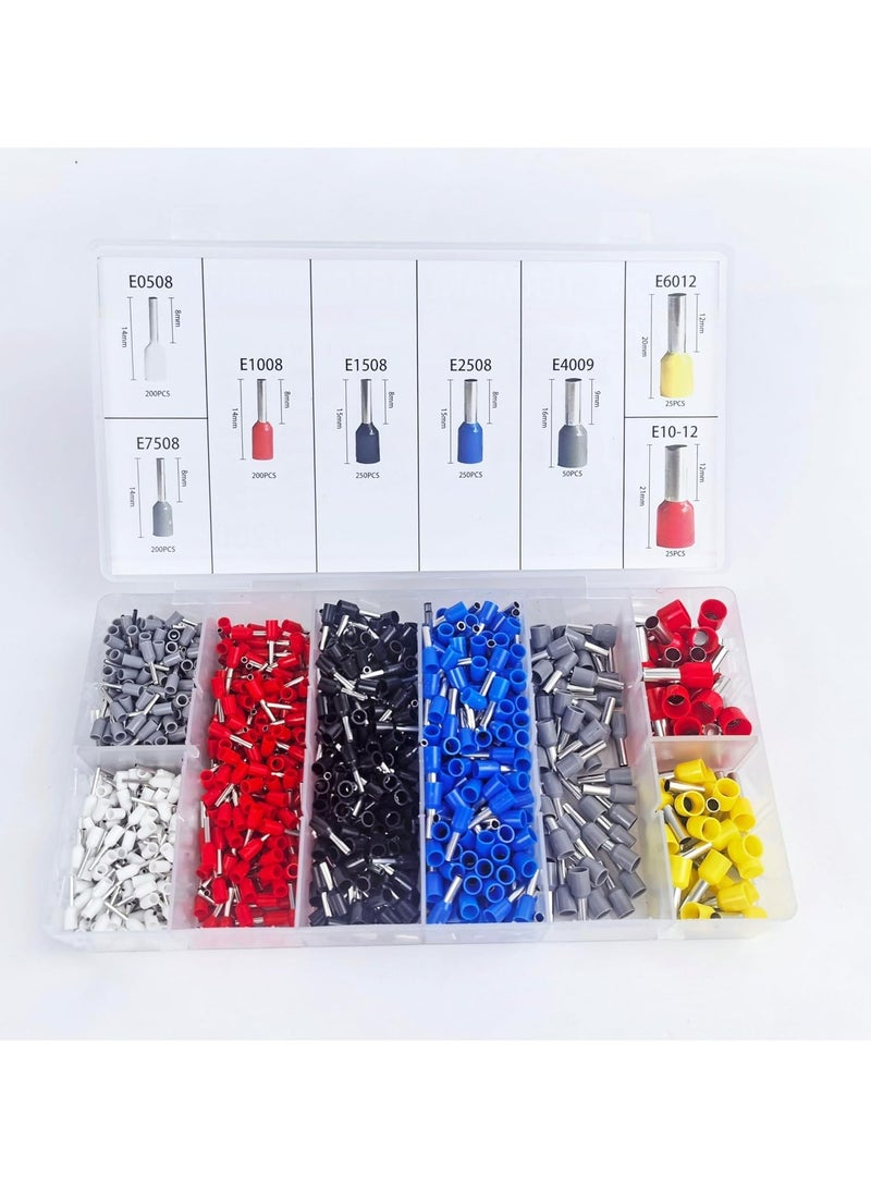 CMGTYYD 1200 Piece Wire Sleeve Terminal Kit, Copper Crimp Terminal, 8 Size Awg 23 – 7 Set Terminal Connector Wire Sleeve Crimp Terminal Insulation Pin End for Electrical, Industrial  - Image 1