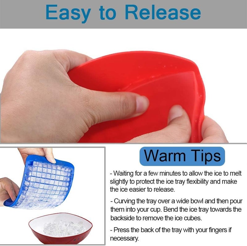 SUNBEET Silicone Mini Ice Cube Trays 160 Crushed Ice Cube Molds Easy Release Small Ice Cube for Cocktail Kitchen Gadgets Stackable Ice Trays Specialty Accessories Tool for Freezer Pack of 2 - Image 2