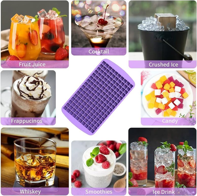 SUNBEET Silicone Mini Ice Cube Trays 160 Crushed Ice Cube Molds Easy Release Small Ice Cube for Cocktail Kitchen Gadgets Stackable Ice Trays Specialty Accessories Tool for Freezer Pack of 2 - Image 3