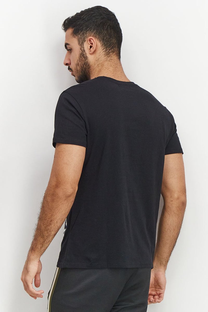 Baldinini Men Crew Neck Long Sleeve Brand Logo T-shirt, Black - Image 4
