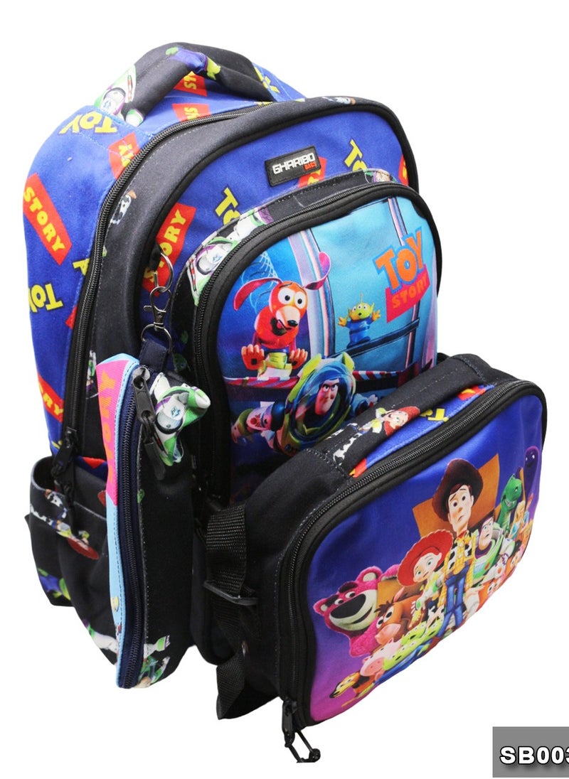Gharibo Bags School backpack with lunch bag Size 17 model 32 Toy Story  - Image 3