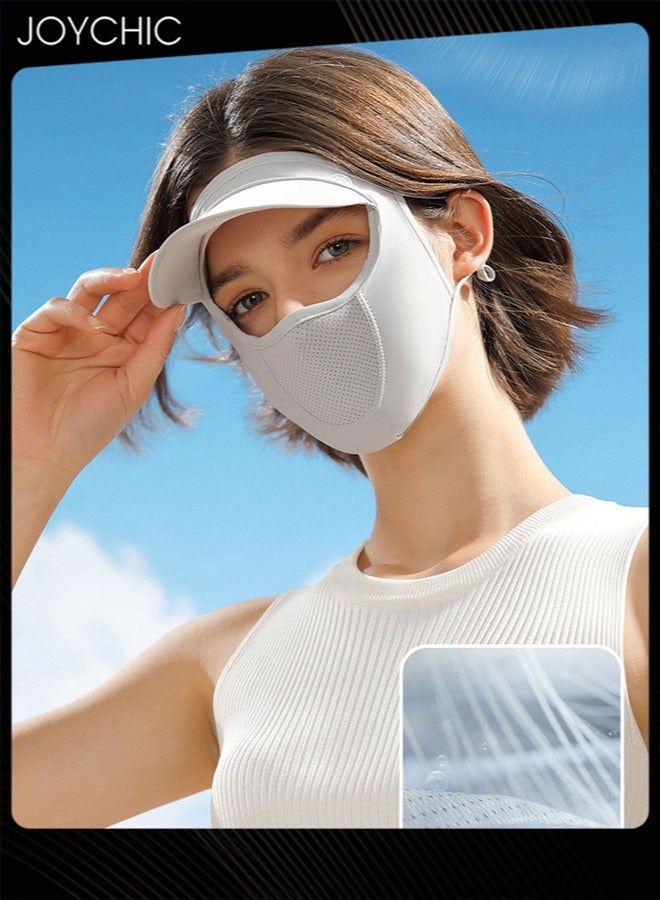 Joychic Ice Silk Sunscreen Full Face Mask Women Summer Anti-ultraviolet Quick-drying Sun Protection Facemask for Outdoor Camping Hiking  - Image 3