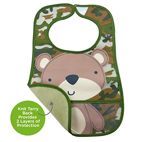 Neat Solutions 2 Pack Water Resistant Toddler Bib Set - Bear & Raccoon, Multi - Image 4