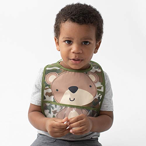 Neat Solutions 2 Pack Water Resistant Toddler Bib Set - Bear & Raccoon, Multi - Image 5