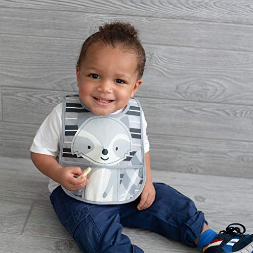 Neat Solutions 2 Pack Water Resistant Toddler Bib Set - Bear & Raccoon, Multi - Image 2