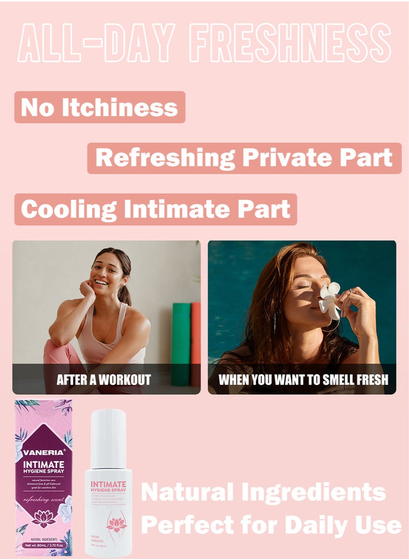VANERIA - Feminine Intimate Spray Daily Feminine Care Moisturizer Natural Extract Great for Sensitive Skin Improve Itch Refresh and Cooling Private Part - Image 1