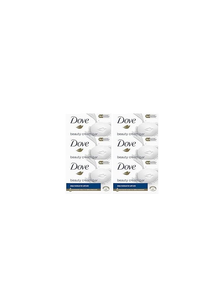Dove Dove Orginal Beauty Cream Bar 3 in 1 Cleanses, Moisturises and Nourishes Sulphate-Free Bath Soap for Soft and Smooth Skin, Suitable for Daily Use, 6x90g 
