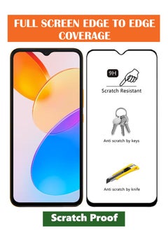 NAFCO For Honor X5 - Full Glue Tempered Glass Screen Protector - Advanced Border-Less Full Edge to Edge ,Shatterproof , High Responsiveness , Higher Transparency , Quick to Install ,Anti-scratch and Bubble-free Screen Protector - Black  - Image 2
