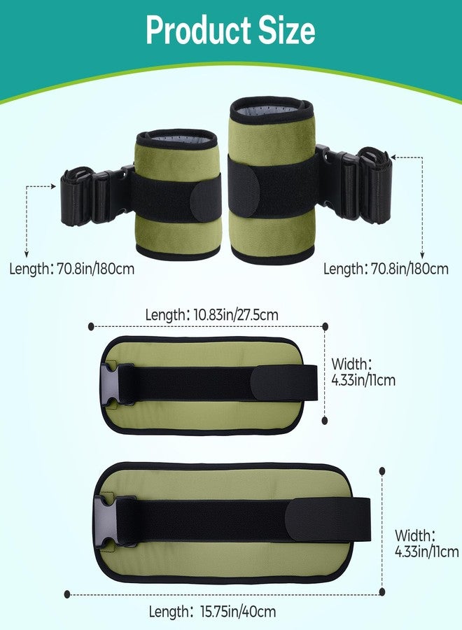 lefeke Patient Medical Restraints with Quick Release Buckles, Bed Restraints Belts for Wrists and Ankles, Limb Holder Movement Limited Ties for Hands and Legs (2Pcs-Velour) (Avocado Green) - Image 5