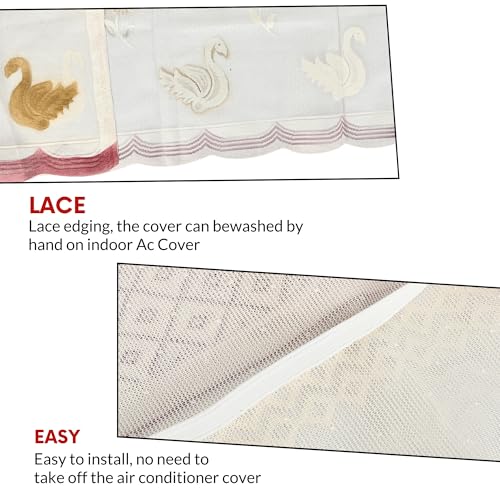 Da Anushi Cotton Net Split AC Cover Indoor Unit for 1.5 Ton Capacity AC, Premium Work Indoor AC Dust Protection Cover Designer Summer Ac Cover for 1.5 Ton Ac (38 X 15.35 X 7.8 inch, Peach) - Image 5