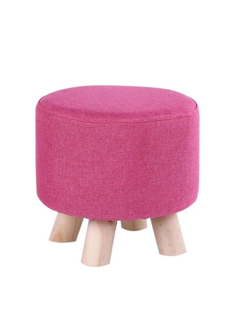 FFD Modern Home Ottomans Foot Stool Small Foot Rest Round Cotton and Linen Padded Seat Vanity Chair for Living Room Foot Rest Stool  - Image 2