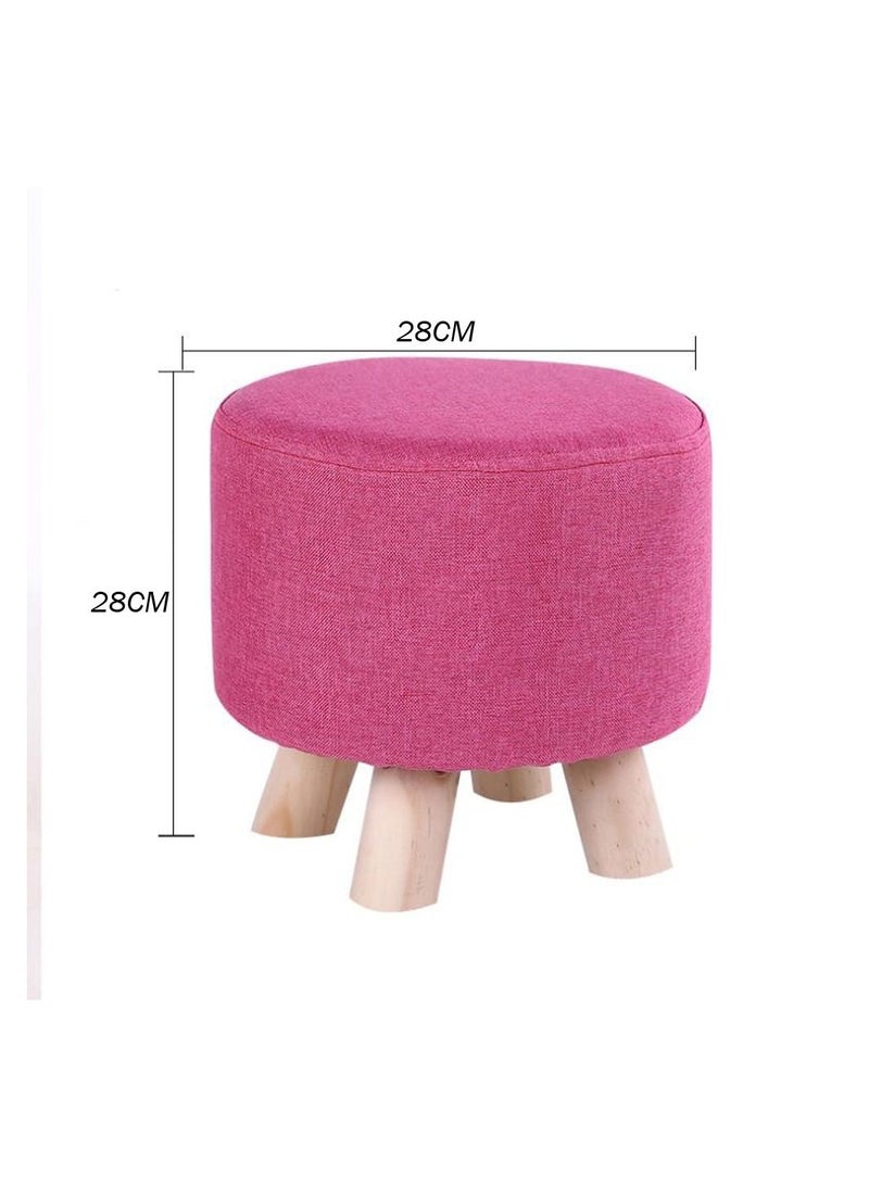 FFD Modern Home Ottomans Foot Stool Small Foot Rest Round Cotton and Linen Padded Seat Vanity Chair for Living Room Foot Rest Stool  - Image 3