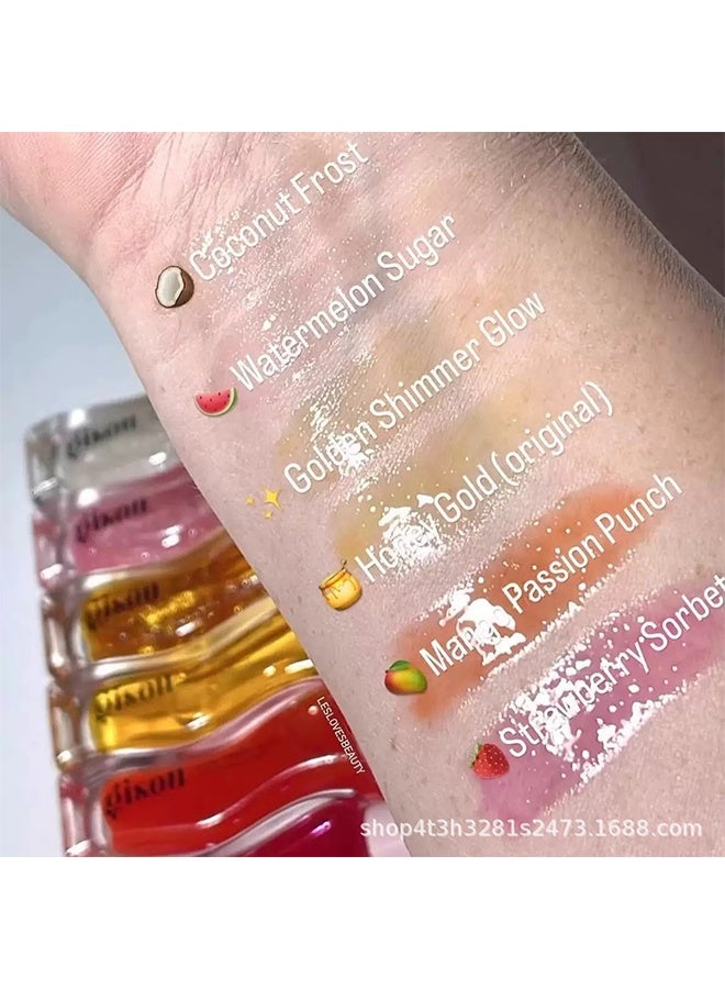 جيسو زيت الشفاه المنقوع بالعسل بنكهة سوردية الفراولة - وردي أحمر شفاف، علاج مرطب ومغذي للشفاه (0.27 أونصة / 8 مل) ... - Image 5