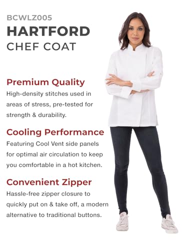 Chef Works Women's Hartford Chef Coat, White, X-Large - Image 2