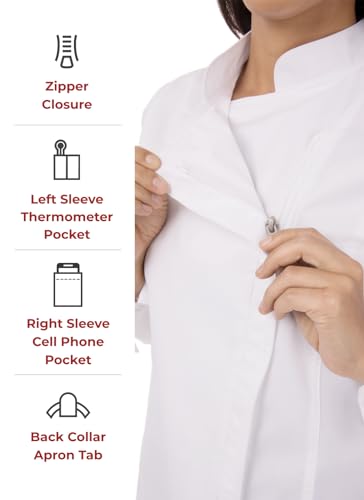 Chef Works Women's Hartford Chef Coat, White, X-Large - Image 3