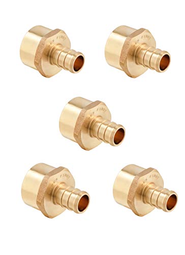 EFIELD (عبوة من 5) محول أنثوي NPT من النحاس EFIELD بقطر 1/2 بوصة x 1/2 بوصة مع تركيبات ضغط - Image 1