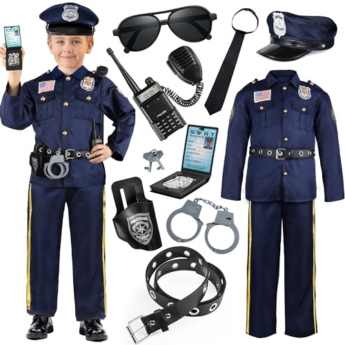 Joycover Police Officer Costume for Kids, Cop Costume Outfit Set with Toy Accessories, Halloween Costumes for Boys - Image 5