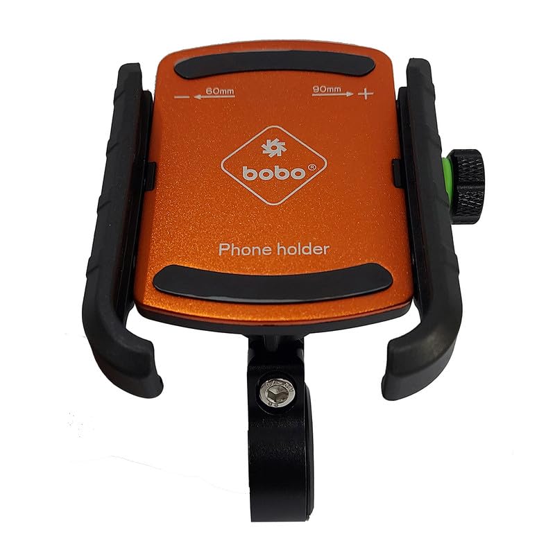 BOBO BM4 Jaw-Grip Waterproof Bike/Motorcycle/Scooter Mobile Phone Holder Mount, Ideal for Maps and GPS Navigation (Orange) - Image 1