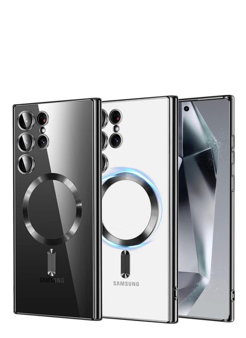 Compatible With Samsung Galaxy S25 Ultra Magnetic MagSafe Case With Camera Lens Black
