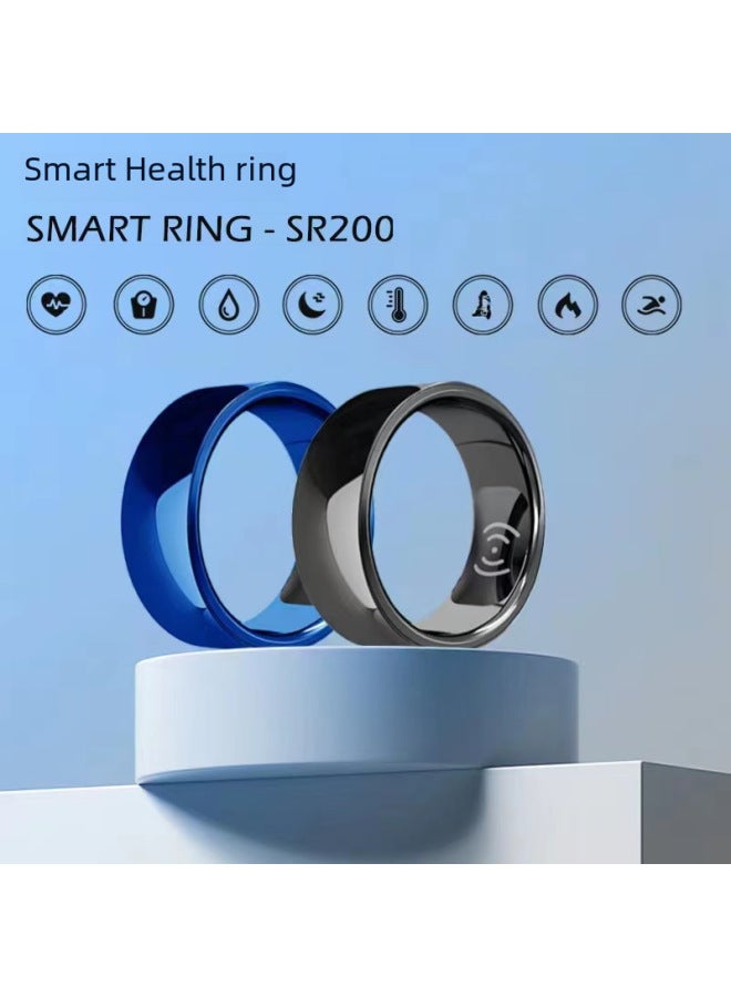 حلقة غراء ذكية تعمل بالبلوتوث ومقياس التأكسج ومعدل ضربات القلب ومراقبة النوم والرياضة والشحن اللاسلكي الصحي - اللون: ذهبي 12 # - Image 5