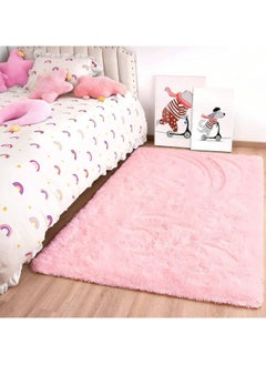 MarlaMall Modern Soft Fluffy Long Rug Tie-Dye Rug for Bedroom, Living Room and Children's Room - Pink  - Image 4