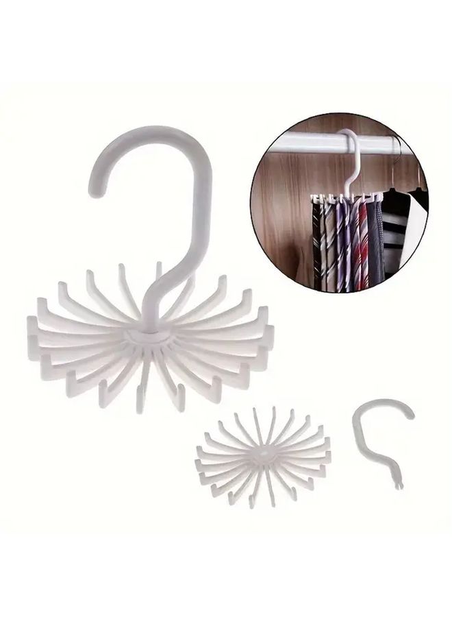 1pc Rotating Zip Tie Organizer Hanger White Multi Purpose Plastic Storage Rack For Scarves Belts And Accessories Wall Mounted Hook System For Coats Hats Accessory Organization Modern Wall Hanger Durable Plastic - Image 4