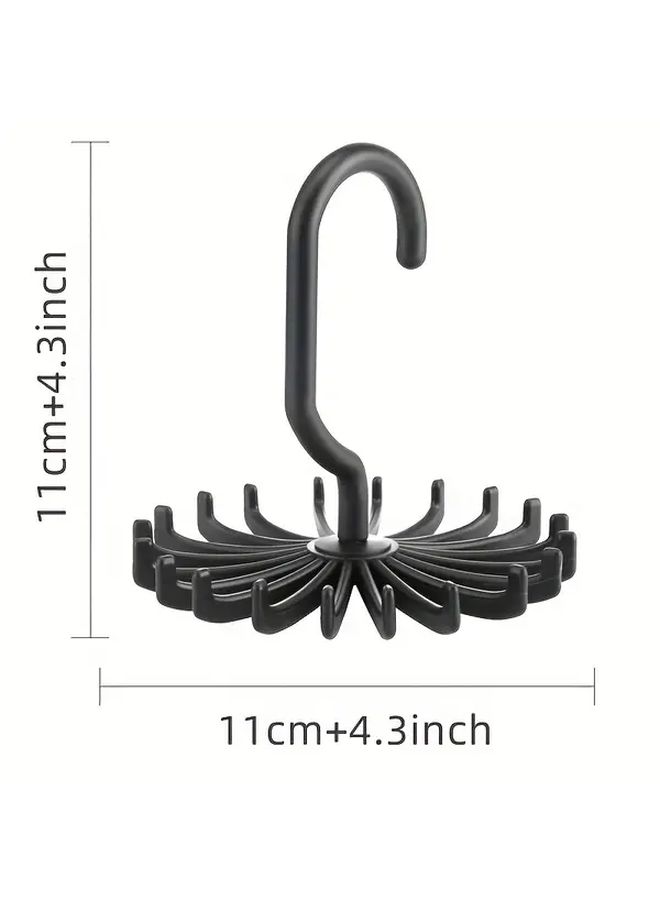 1pc Rotating Zip Tie Organizer Hanger White Multi Purpose Plastic Storage Rack For Scarves Belts And Accessories Wall Mounted Hook System For Coats Hats Accessory Organization Modern Wall Hanger Durable Plastic - Image 3