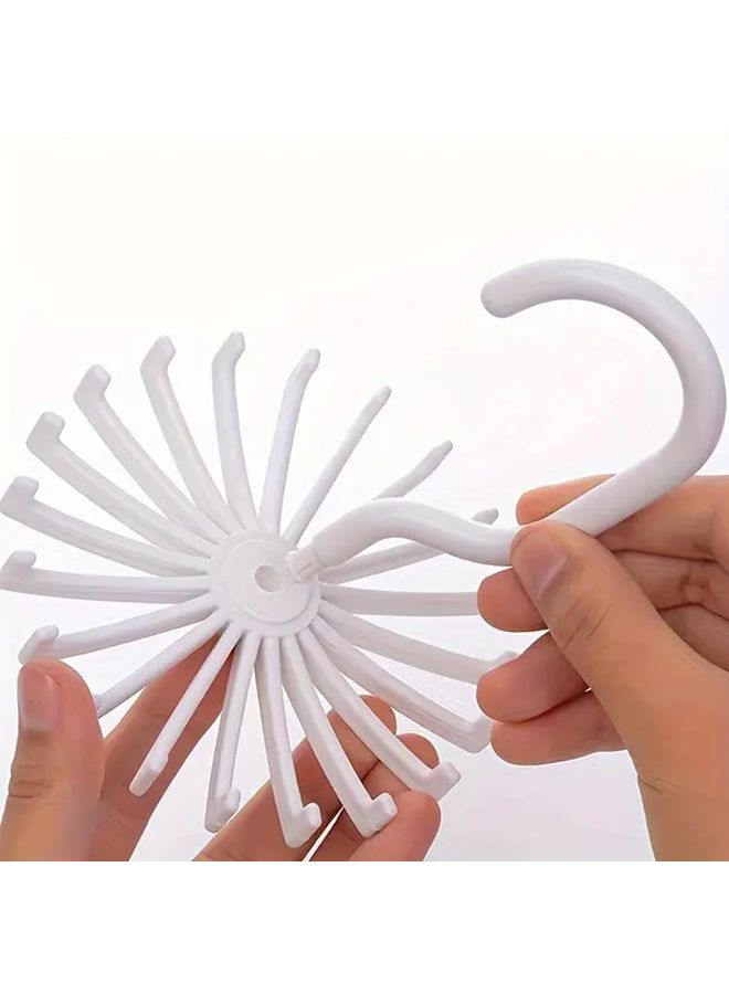 1pc Rotating Zip Tie Organizer Hanger White Multi Purpose Plastic Storage Rack For Scarves Belts And Accessories Wall Mounted Hook System For Coats Hats Accessory Organization Modern Wall Hanger Durable Plastic - Image 5