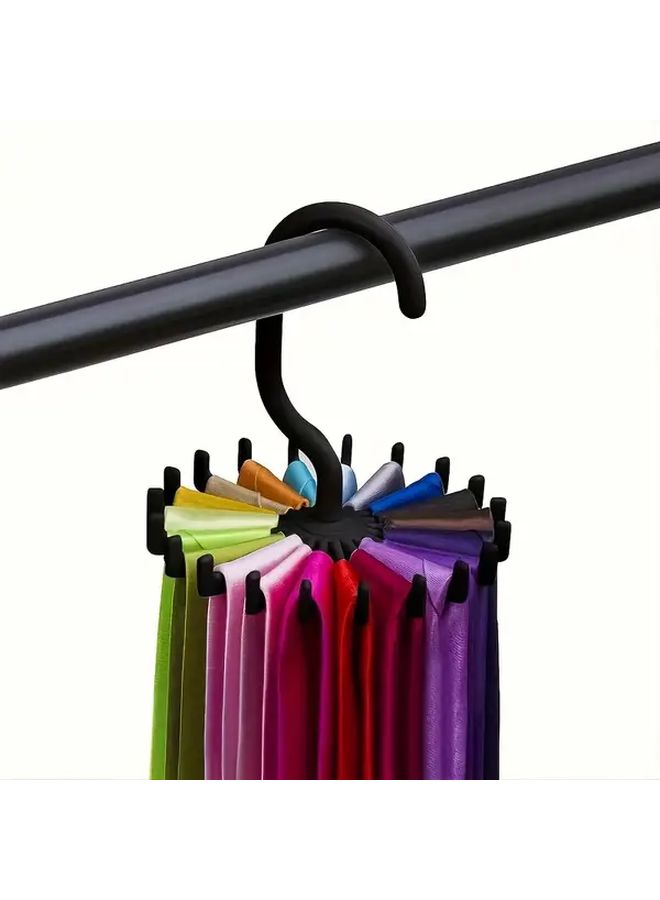 1pc Rotating Zip Tie Organizer Hanger White Multi Purpose Plastic Storage Rack For Scarves Belts And Accessories Wall Mounted Hook System For Coats Hats Accessory Organization Modern Wall Hanger Durable Plastic - Image 2