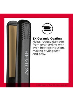 Revlon Revlon Perfect Heat Triple Ceramic Flat Iron | For Ultra Straight Styles (1 in)  - Image 2