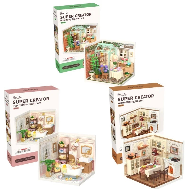 رولايف بيت دمى Rolife DIY Miniature Dollhouse Kit with Accessories Model Supply Store Kit with LED to Build Decent Birthday Gift, 4PCS 4115349 - Image 2