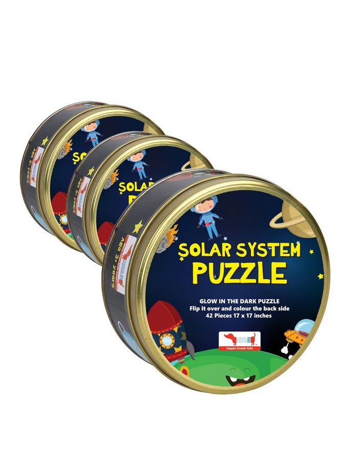 COCOMOCO KIDS - CocoMoco Kids Birthday Return Gifts for Kids Bulk Pack of 3 Pcs - Solar System Puzzle - Glow in The Dark - Educational Toy - Space Theme Birthday Decoration Ages 3-6 6-10 8-12 Years Boys Girls - Image 1