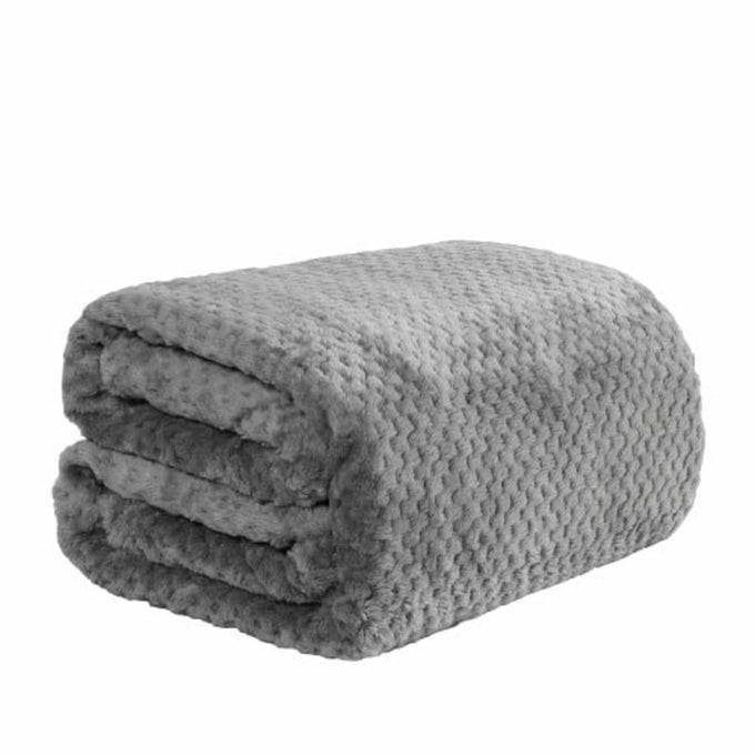 SOFA THROW BLANKET SOFT COSY WARM HONEYCOMB WAFFLE FLUFFY FLEECE BLANKETS FOR BED KING SIZE BED THROWS FAUX FUR CHARCOAL GREY THROW FOR SOFA 200 X 240CM