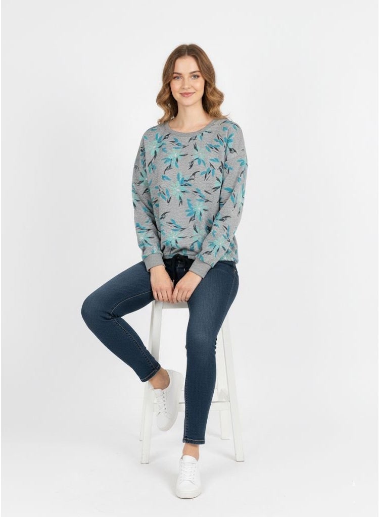 Bench Women’s Grey Printed Casual Sweatshirt – Soft Knit Long Sleeve Top - Image 4